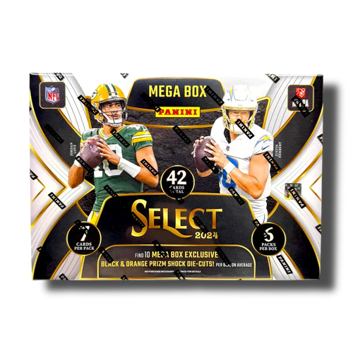 2024 Panini Select Football Hobby Mega Box (Black & Orange Prizm Shock Die Cut)