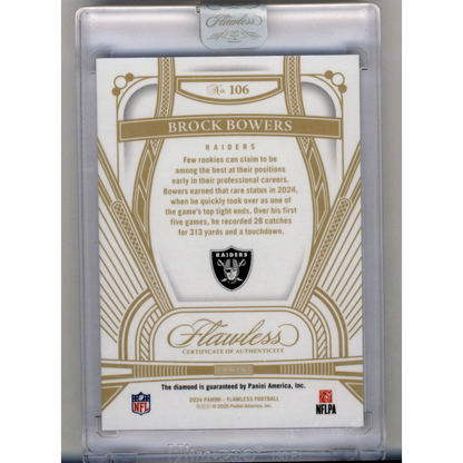 2025 Panini Flawless Football Brock Bowers #106 /10