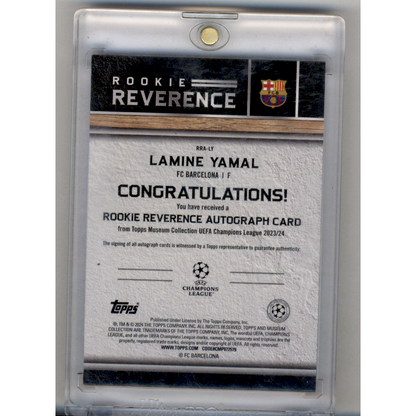 2024 Topps Museum Collection UEFA Champions League Rookie Reverence Lamine Yamal #RRA-LY