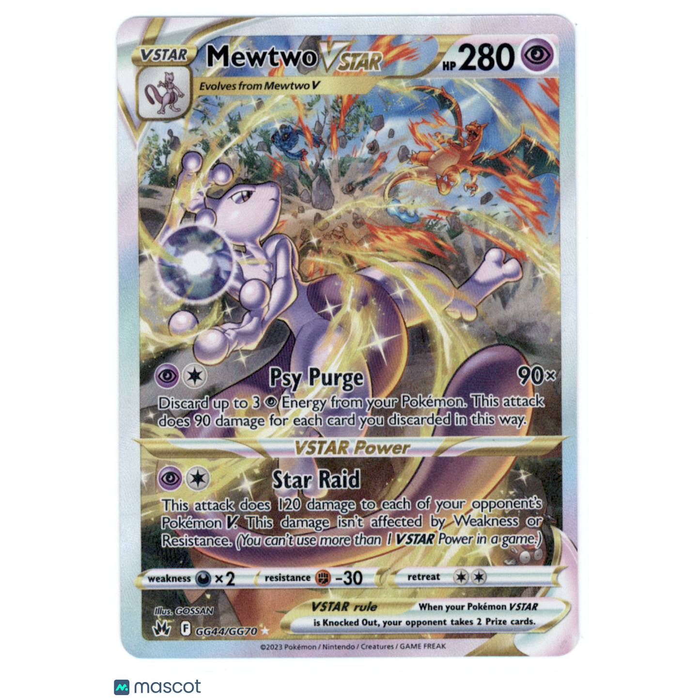 2023 Crown Zenith Mewtwo VSTAR #GG44/GG70 SAR