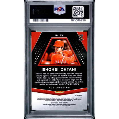 2018 Panini Chronicles Prizm Shohei Ohtani #23 Hyper PSA 9