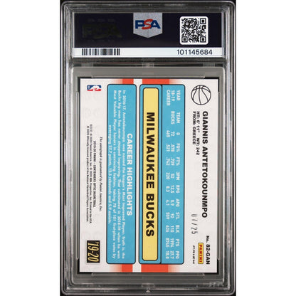 2019 Panini Contenders Optic 1982 Tribute Autographs G. Antetokounmpo #82GAN Red PSA 9