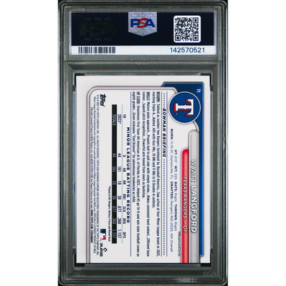2025 Topps Archives Signature Series Wyatt Langford #71 2024 Bowman Chrome PSA 10