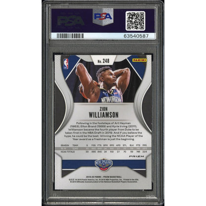 2019 Panini Prizm Zion Williamson #248 Silver PSA 10