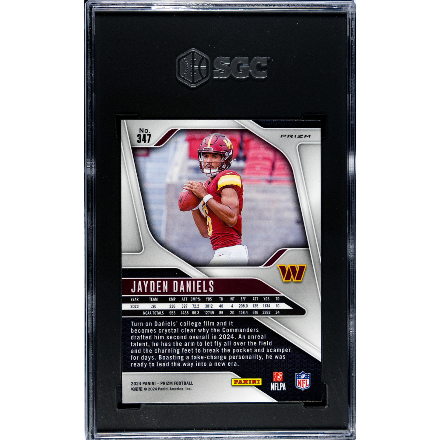 2024 Panini Prizm Jayden Daniels #347 Silver SGC 8.5