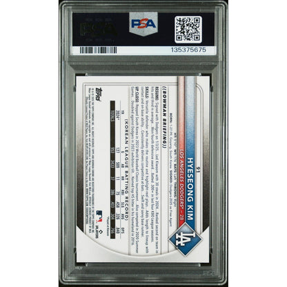 2025 Bowman Mega Box Chrome Hyeseong Kim #91 Black Refractor PSA 9