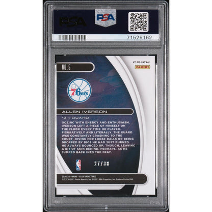 2020 Panini Flux Titan Legends Allen Iverson #5 Purple Scope PSA 10