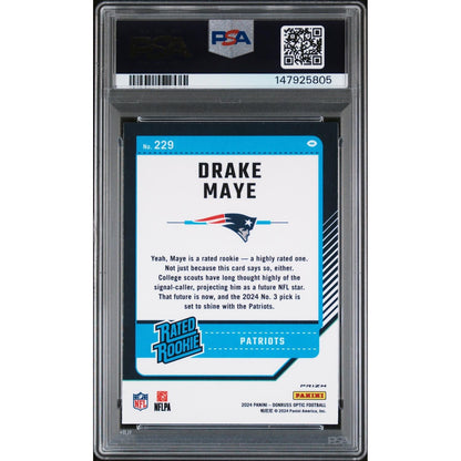 2024 Panini Donruss Optic Drake Maye #229 Holo PSA 10