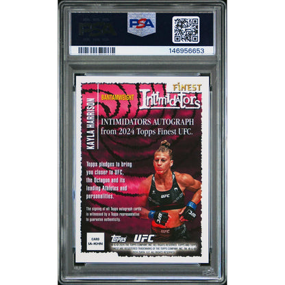 2024 Topps Finest UFC Intimidators Autographs Kayla Harrison #IAKHN Gold Shim PSA 10