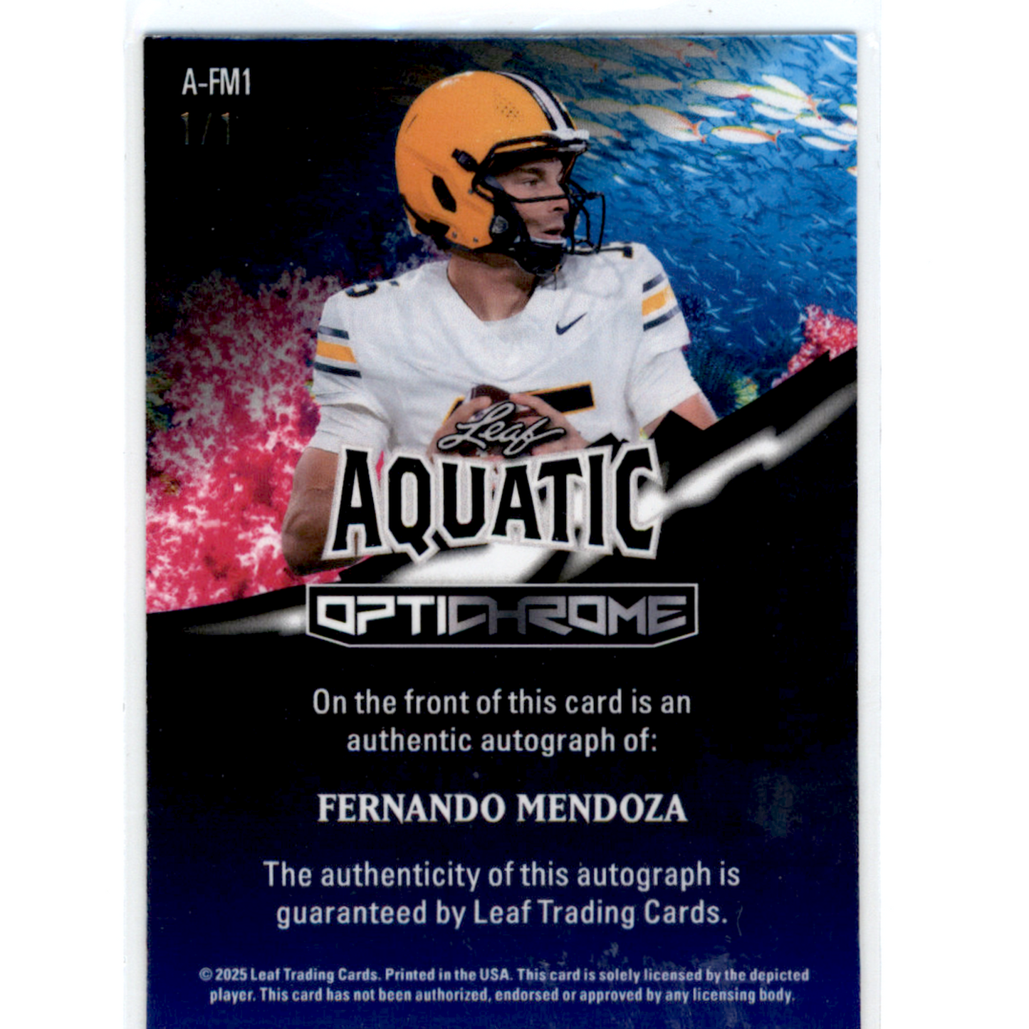 2025 Leaf Aquatic Optichrome Fernando Mendoza #A-FM1 1/1