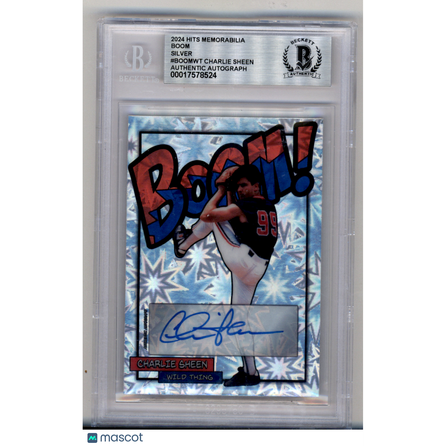 2024 Hits Memorabilia Boom Silver Charlie Sheen BGS Authentic Auto