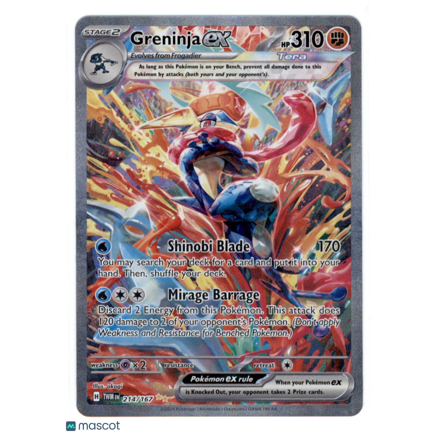 2024 Twilight Masquerade Greninja EX #214/167 SAR