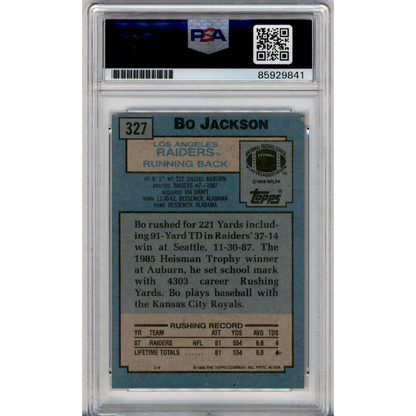 Bo Jackson PSA A