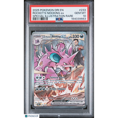 2025 Pokemon Dri EN-Destined Rivals Rocket's Nidoking EX #233 SIR PSA 10