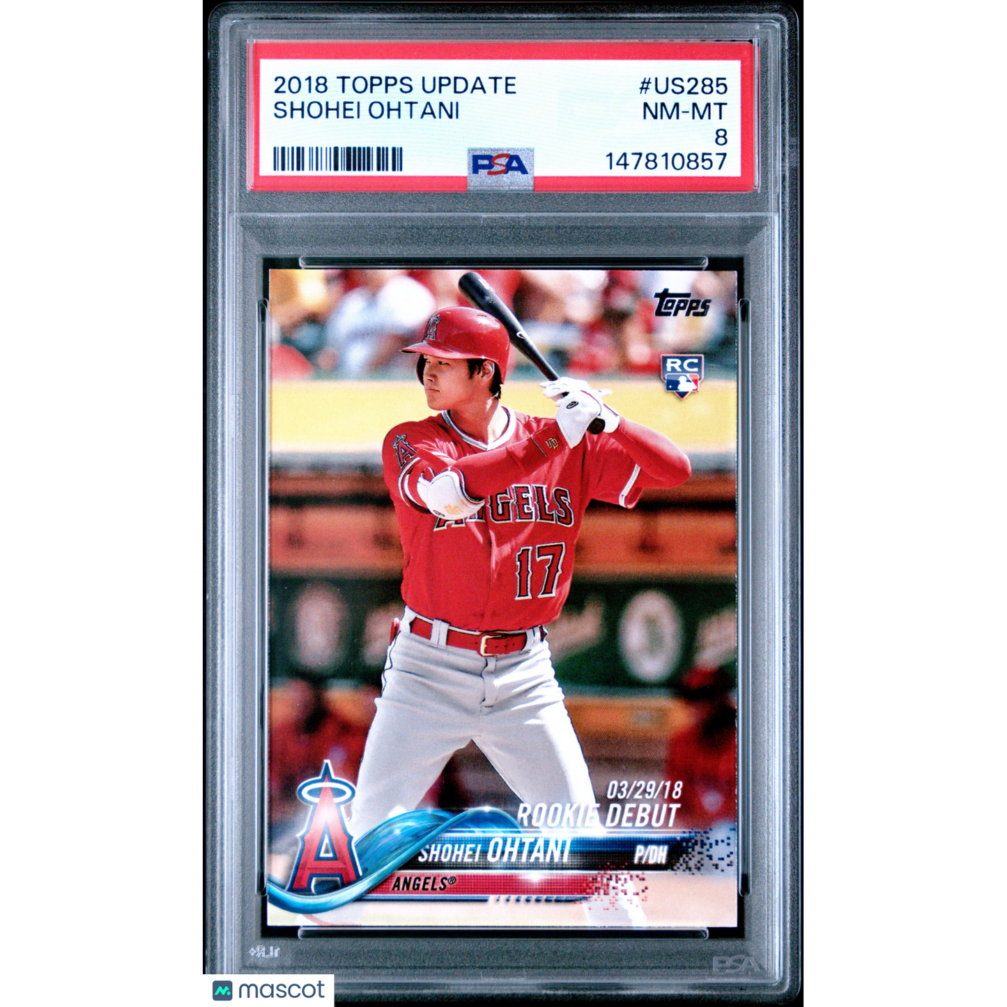 2018 Topps Update Shohei Ohtani #US285 PSA 8