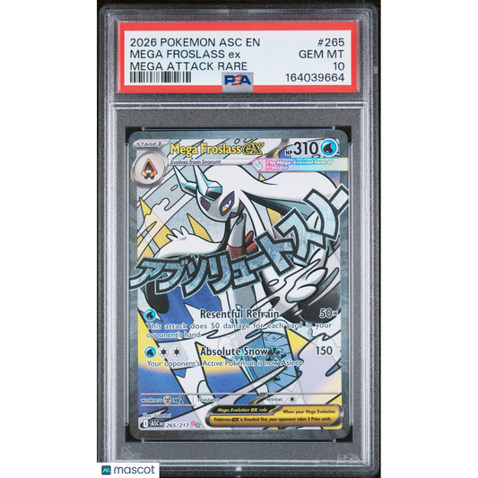 2026 Pokemon Asc EN-Ascended Heroes Mega Froslass EX #265 MAR PSA 10