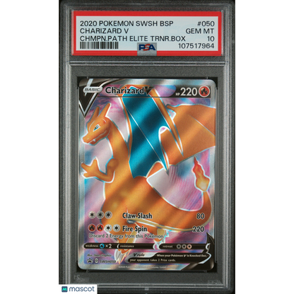 2020 Pokemon Swsh Black Star Promo Charizard V #050 Chmpn.Path Elite Trnr.Box PSA 10