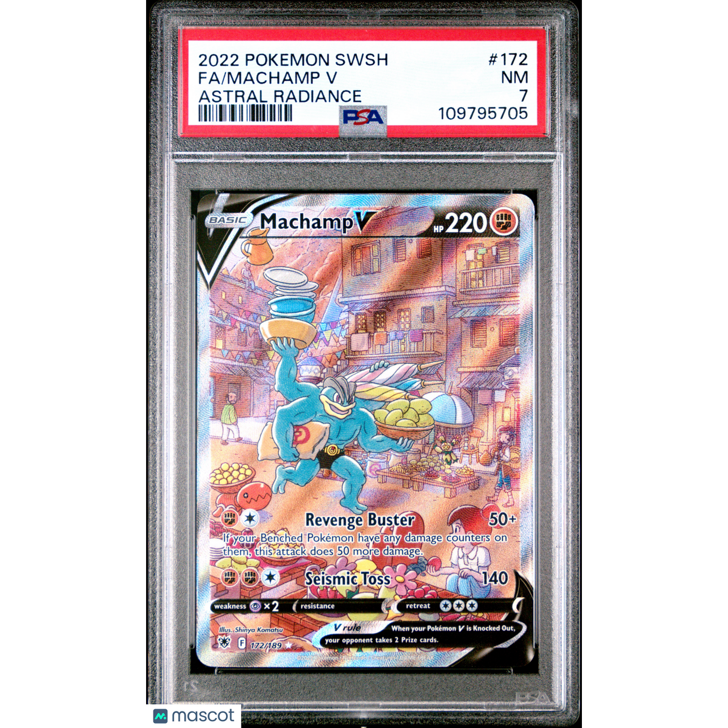 2022 Pokemon Sword & Shield Astral Radiance Machamp V #172 Astral Radiance Fa PSA 7