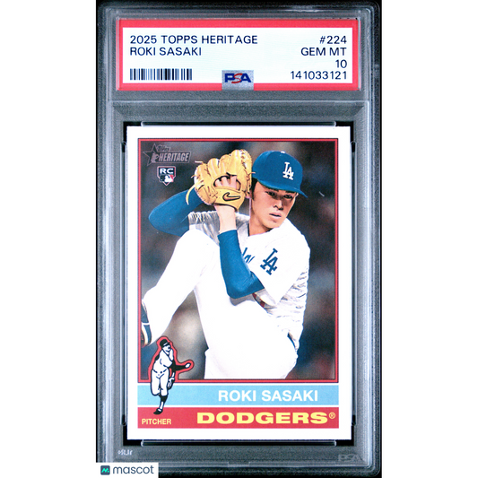 2025 Topps Heritage Roki Sasaki #224 PSA 10