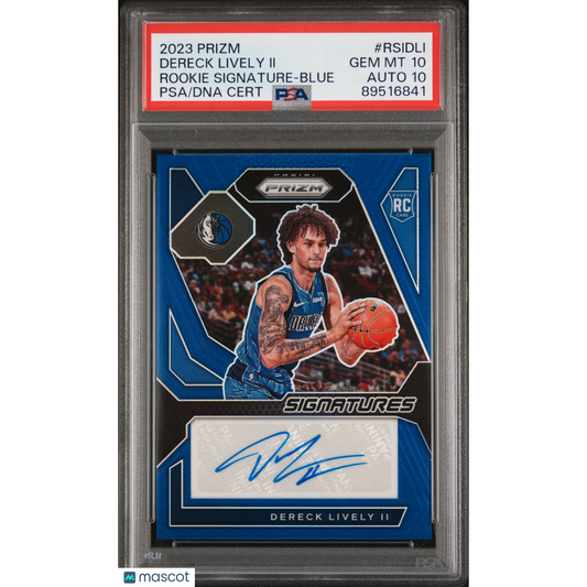 2023 Panini Prizm Rookie Signatures Dereck Lively II #RSIDLI Blue PSA 10
