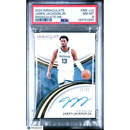 2024 Panini Immac Collection Immaculate Ink Jaren Jackson JR. #INK-JJJ PSA 8