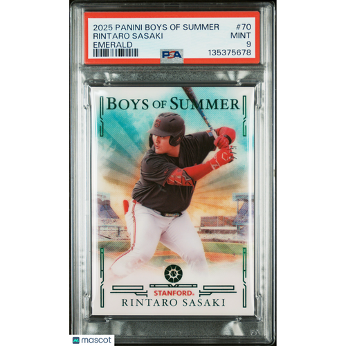 2025 Panini Boys Of Summer Rintaro Sasaki #70 Emerald PSA 9