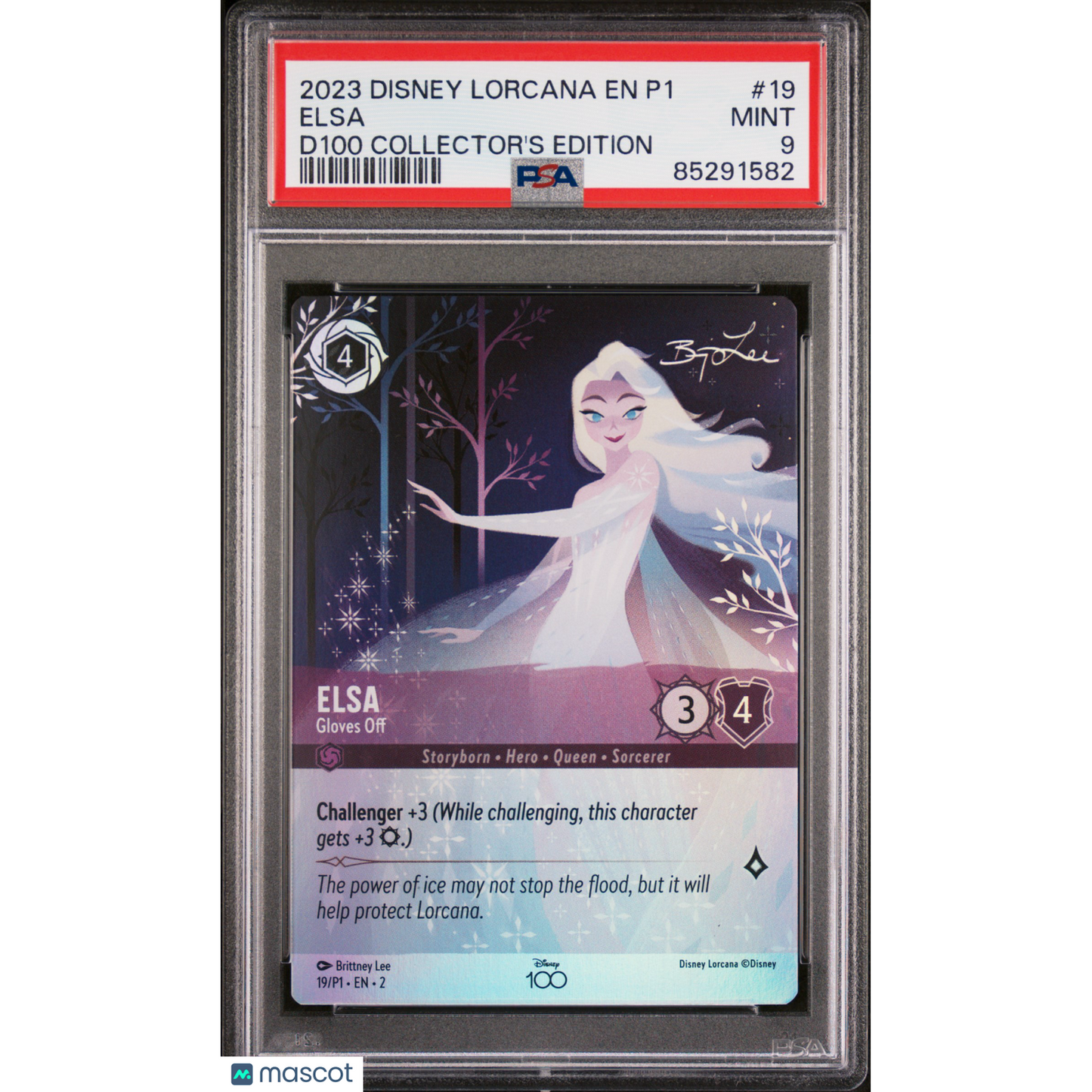 2023 Disney Lorcana EN P1-Promo Elsa #19 D100 Collector's Edition PSA 9