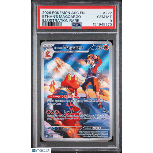 2026 Pokemon Asc EN-Ascended Heroes Ethan's Magcargo #222 IR PSA 10
