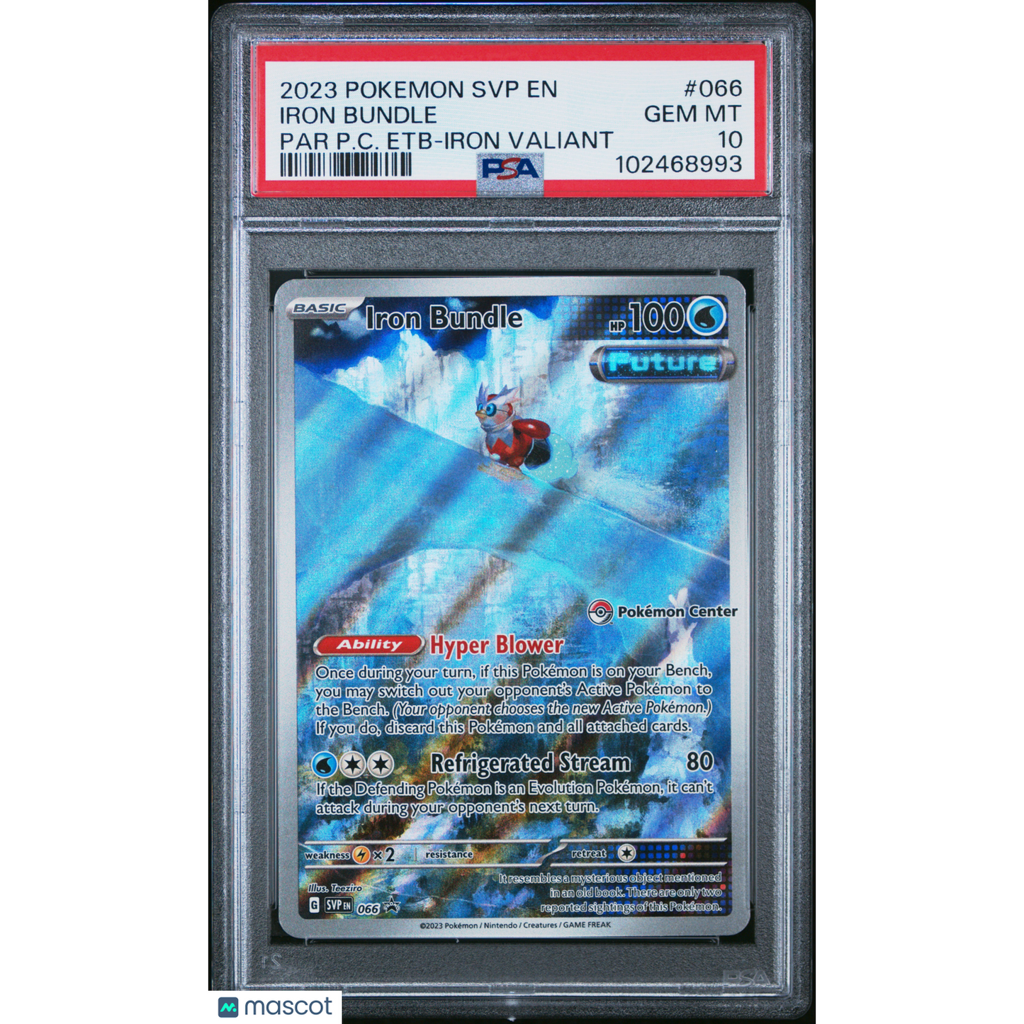 2023 Pokemon SVP EN-SV Black Star Promo Iron Bundle #066 Par PC Etb-Iron Valiant PSA 10