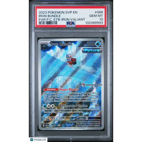 2023 Pokemon SVP EN-SV Black Star Promo Iron Bundle #066 Par PC Etb-Iron Valiant PSA 10