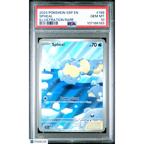 2024 Pokemon SSP EN-Surging Sparks Spheal #199 Illustration Rare PSA 10