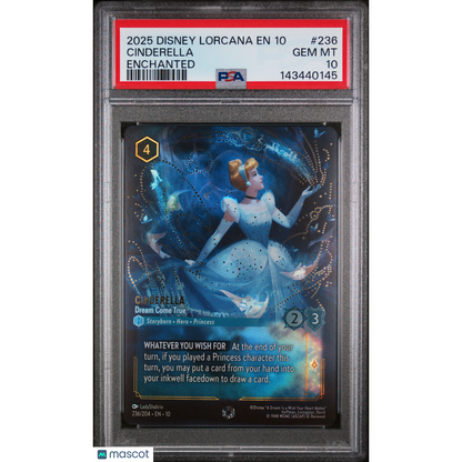 2025 Disney Lorcana EN 10-Whispers In The Well Cinderella #236 Enchanted PSA 10