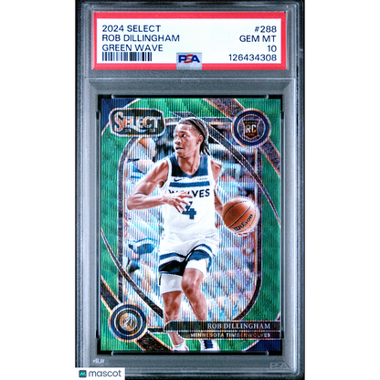 2024 Panini Select Rob Dillingham #288 Green Wave PSA 10