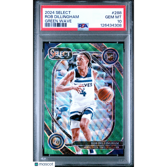 2024 Panini Select Rob Dillingham #288 Green Wave PSA 10