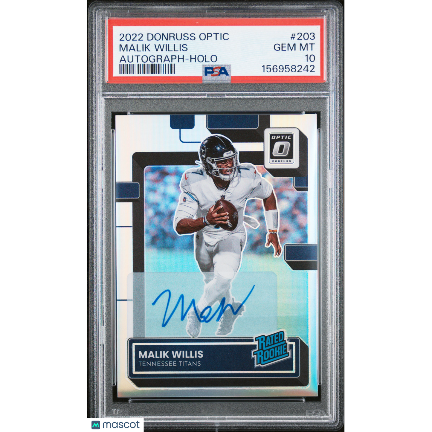 2022 Panini Donruss Optic Malik Willis #203 Autograph Holo PSA 10