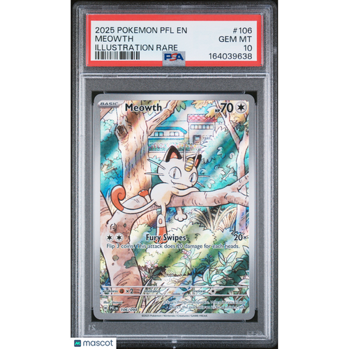 2025 Pokemon PFL EN-Phantasmal Flames Meowth #106 Illustration Rare PSA 10