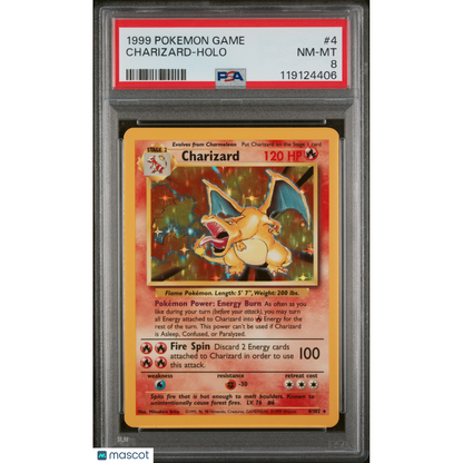 1999 Pokemon Game Charizard #4 PSA 8