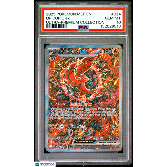 2025 Pokemon Mep EN-Me Black Star Promo Oricorio EX #024 Ultra-Premium Collection PSA 10