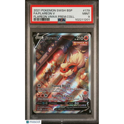 2021 Pokemon Swsh Black Star Promo Flareon V #179 Flareon V Prem.Coll. Fa PSA 9