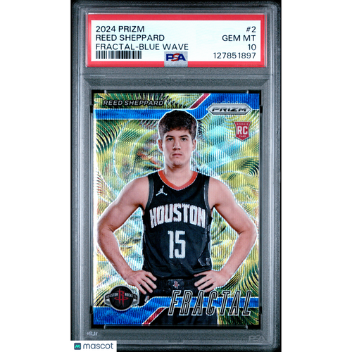 2024 Panini Prizm Fractal Reed Sheppard #2 Blue Wave PSA 10