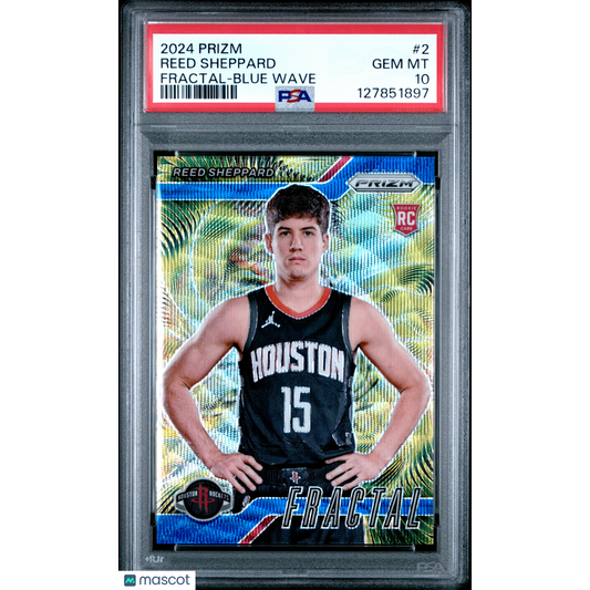 2024 Panini Prizm Fractal Reed Sheppard #2 Blue Wave PSA 10