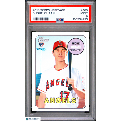 2018 Topps Heritage Shohei Ohtani #600 PSA 9