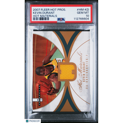 2007 Fleer Hot Prospects Hot Materials Kevin Durant #HM-KD PSA 10