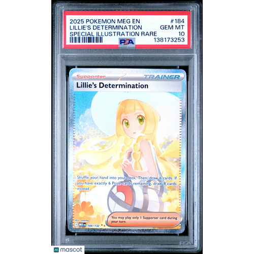 2025 Pokemon Meg EN-Mega Evolution Lillie's Determination #184 SIR PSA 10