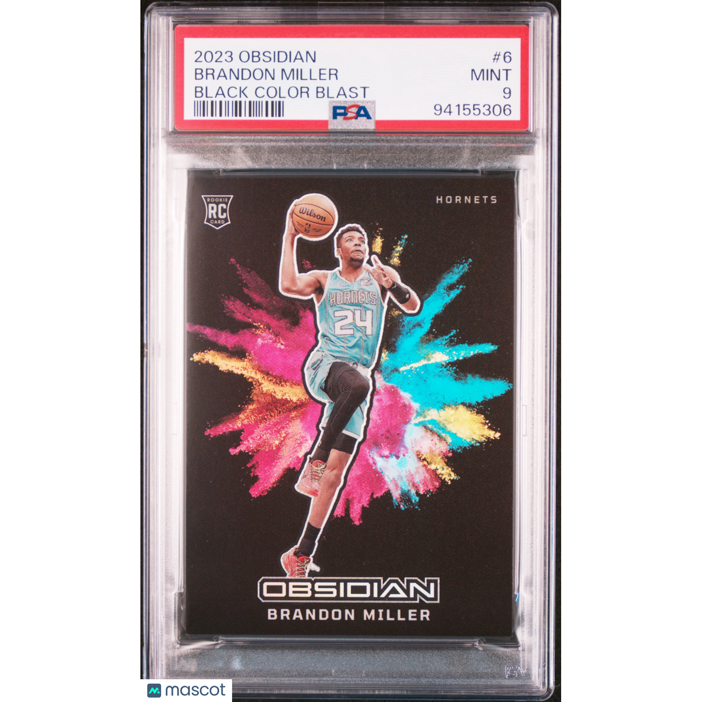 2023 Panini Obsidian Black Color Blast Brandon Miller #6 PSA 9