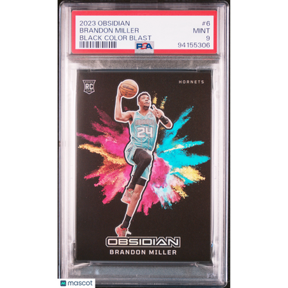 2023 Panini Obsidian Black Color Blast Brandon Miller #6 PSA 9