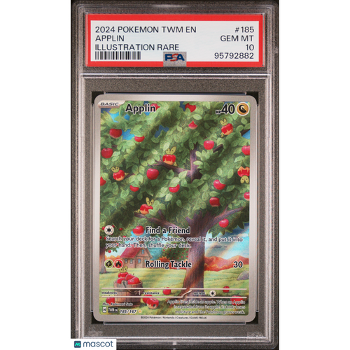 2024 Pokemon TWM EN-Twilight Masquerade Applin #185 Illustration Rare PSA 10