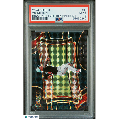 2024 Panini Select Diamond Level Yu-Min Lin #91 BLK Finite PSA 9