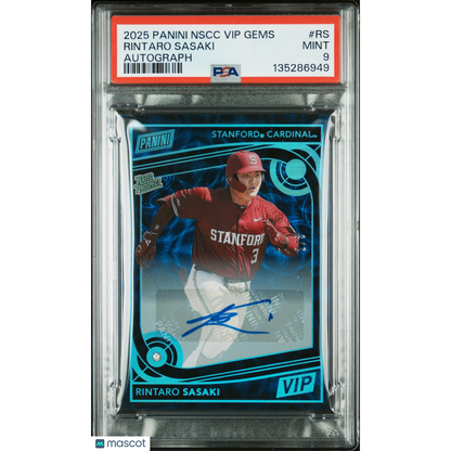 2025 Panini National Sports Collectors Convention Vip Gems Rintaro Sasaki #RS Autograph PSA 9