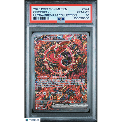2025 Pokemon Mep EN-Me Black Star Promo Oricorio EX #024 Ultra-Premium Collection PSA 10